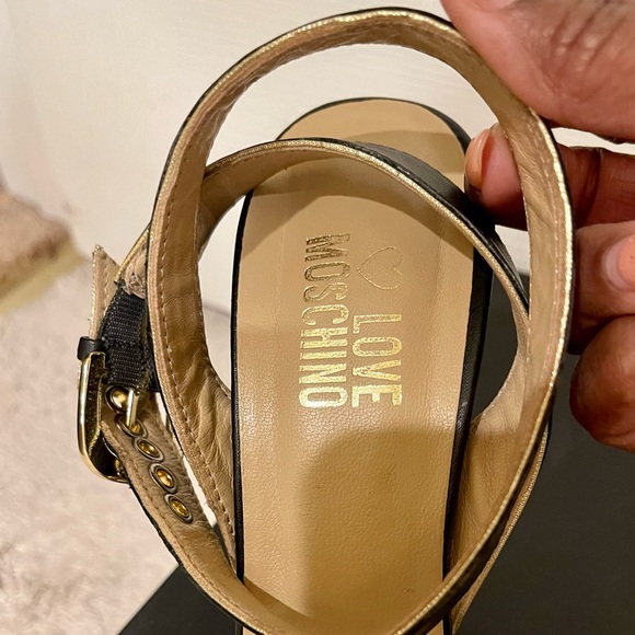 Love Moschino strapped black and gold sandals - Picture 10 of 12